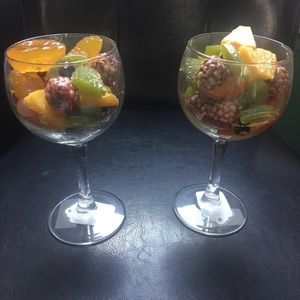 Floor Model Faux Fruit Cocktail Cups/Set of 2